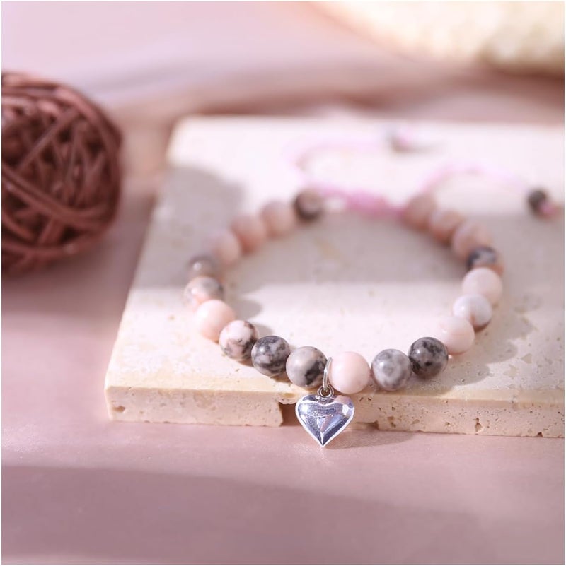 Chuchoter To My Daughter/Granddaughter/Niece Bracelet,Sweet Heart Natural Stone Beaded Bracelet For girl,Birthday Christmas Valentines Graduation Gifts for girl - Image 2